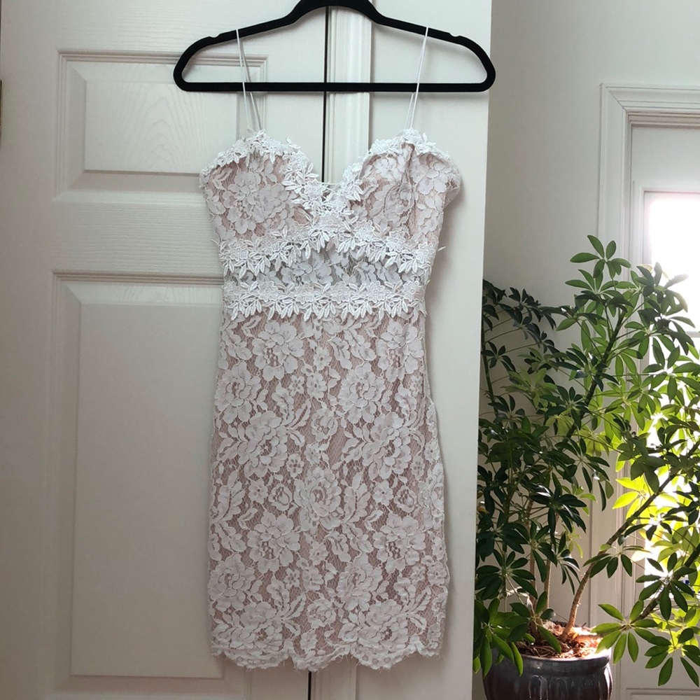 Forever21 White Lace Overlay Dress